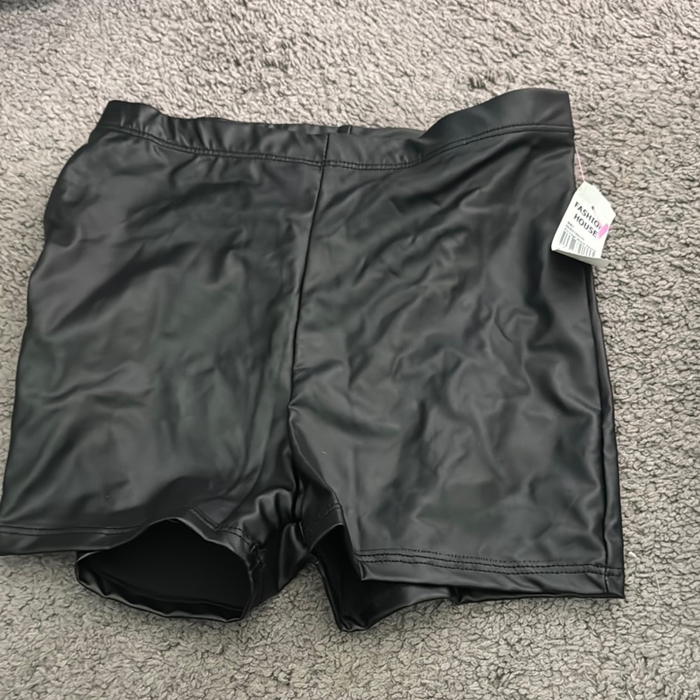 Black Faux Leather Shorts